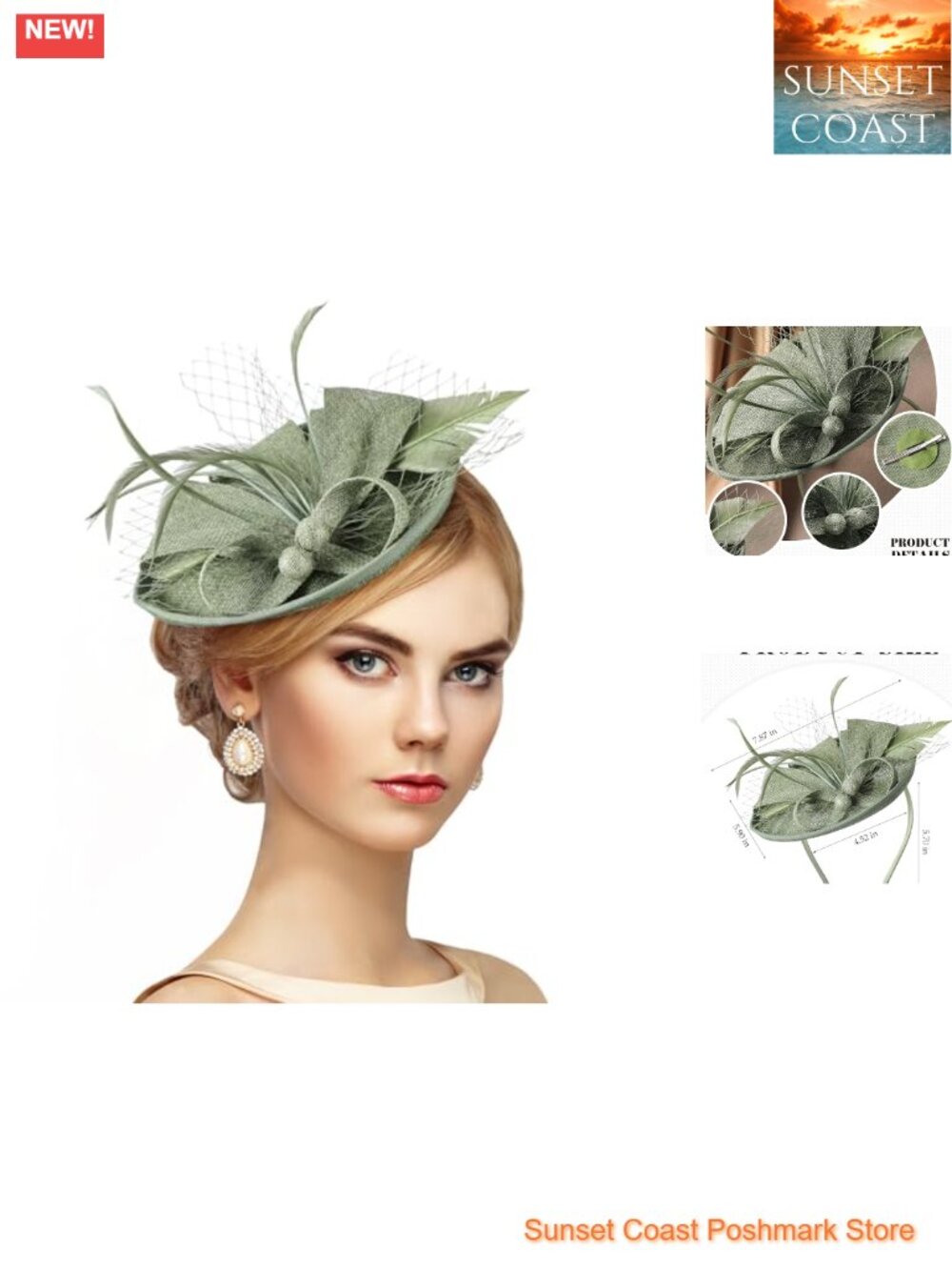 Women's Fascinator Hat Derby Pillbox Tea Party Headpiece with Feathers Mesh